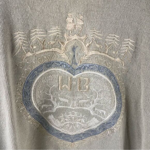 Bogner Vintage Embroidered Nordic Design Ski Mock Turtleneck Wool Sweater - Picture 2 of 5